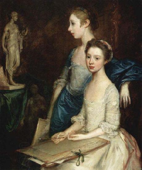 Thomas Gainsborough The Artist Daughters, Molly and Peggy China oil painting art